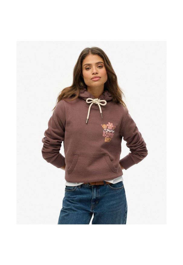 Superdry - Kaptur ogrodowy letni. Typ kołnierza: kaptur. Kolor: brązowy. Sezon: lato