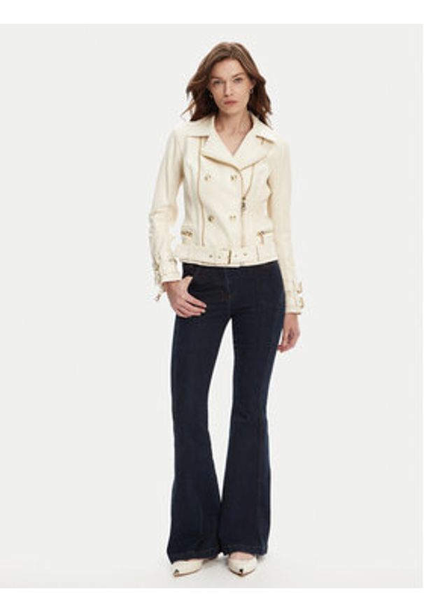 Guess Kurtka z imitacji skóry W4YL33 K8S30 Écru Regular Fit. Materiał: skóra