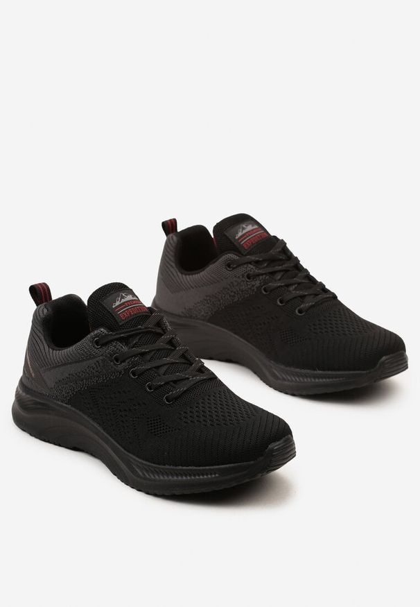 Born2be - Czarno-Szare Buty Sportowe z Siateczki na Grubej Podeszwie Sznurowane Fiomira. Okazja: na co dzień. Kolor: czarny. Materiał: jeans, materiał. Szerokość cholewki: normalna
