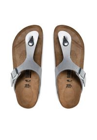 Birkenstock Japonki Gizeh Bs 0043853 Srebrny. Kolor: srebrny. Materiał: skóra