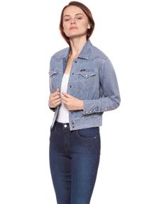 Wrangler - DAMSKA KURTKA JEANSOWA WRANGLER SHACKET PINK TINT W5254LWYX 112129396. Materiał: jeans #7