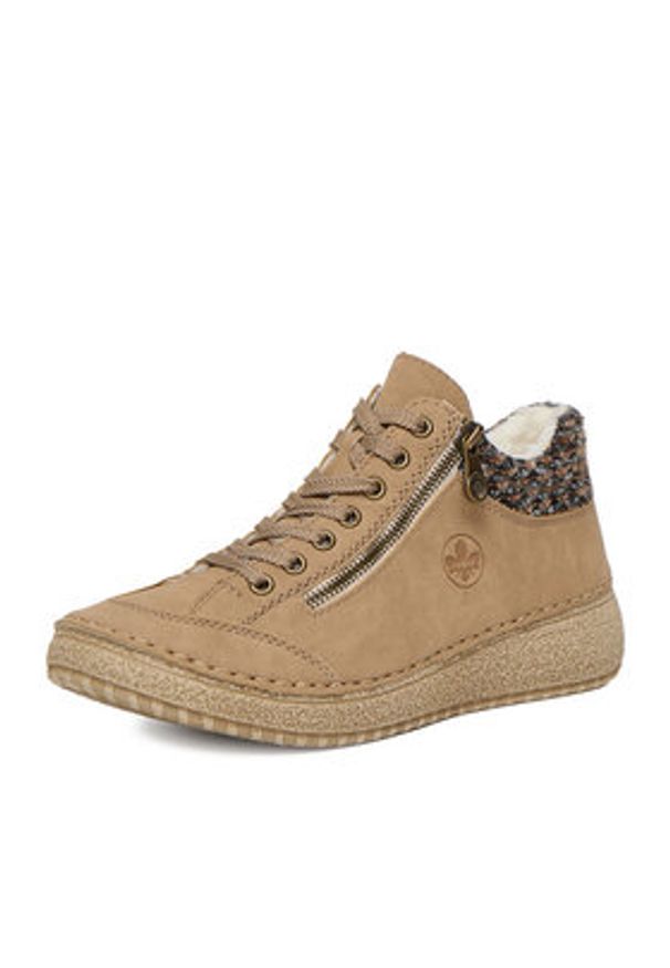 Rieker Sneakersy 50903-20 Beżowy. Kolor: beżowy. Materiał: materiał, syntetyk