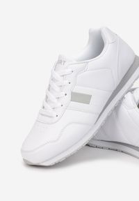 Born2be - Białe Buty Sportowe Metenia. Wysokość cholewki: przed kostkę. Kolor: biały. Szerokość cholewki: normalna. Wzór: aplikacja. Obcas: na płaskiej podeszwie #2