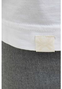 United Colors of Benetton longsleeve bawełniany kolor biały gładki. Kolor: biały. Materiał: bawełna. Długość rękawa: długi rękaw. Długość: krótkie. Wzór: gładki. Styl: klasyczny #5