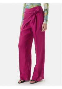 Marella Spodnie materiałowe Solista 2613131114 Różowy Relaxed Fit. Kolor: różowy. Materiał: len #1