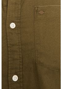 PRODUKT by Jack & Jones - Produkt by Jack & Jones - Koszula. Okazja: na co dzień. Typ kołnierza: button down. Kolor: oliwkowy. Materiał: tkanina, bawełna. Długość: długie. Wzór: gładki. Styl: casual #3