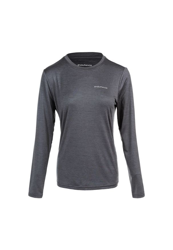 ENDURANCE - Koszulka do biegania damska Endurance Maje Melange L/S. Kolor: czarny. Sport: bieganie