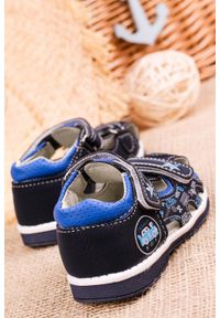 Casu - Granatowe sandały na rzepy casu t17b. Zapięcie: rzepy. Kolor: niebieski #2