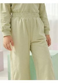 Sinsay - Spodnie dresowe wide leg - zielony. Kolor: zielony. Materiał: dresówka #1