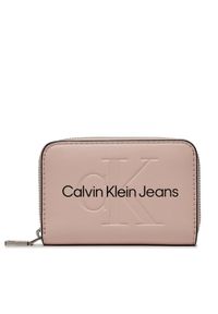 Calvin Klein Jeans Duży Portfel Damski Sculpted Med Zip Around Mono K60K607229 Różowy. Kolor: różowy. Materiał: skóra #1