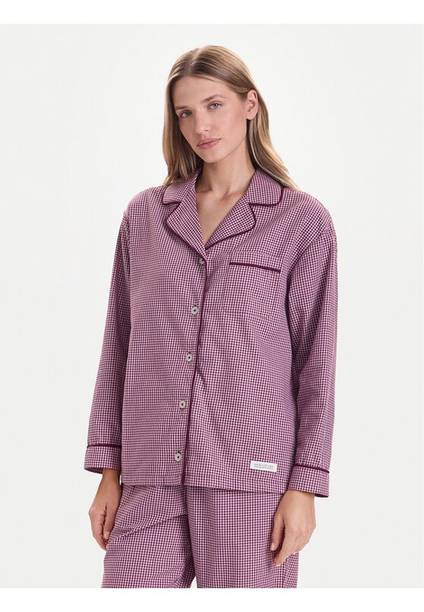 United Colors of Benetton - United Colors Of Benetton Koszulka piżamowa 4MYG3M00D Bordowy Regular Fit. Kolor: czerwony. Materiał: bawełna