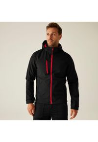 Regatta - Softshell roboczy męski Venturer z kapturem. Typ kołnierza: kaptur. Kolor: czarny. Materiał: softshell. Sezon: zima. Sport: turystyka piesza #1