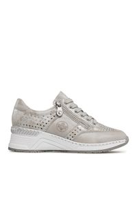 Rieker Sneakersy N4327-80 Srebrny. Kolor: srebrny. Materiał: skóra #1