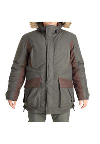 SOLOGNAC - Kurtka myśliwska wodoodporna Warm -20°C 100. Kolor: zielony. Materiał: materiał. Sport: outdoor, turystyka piesza
