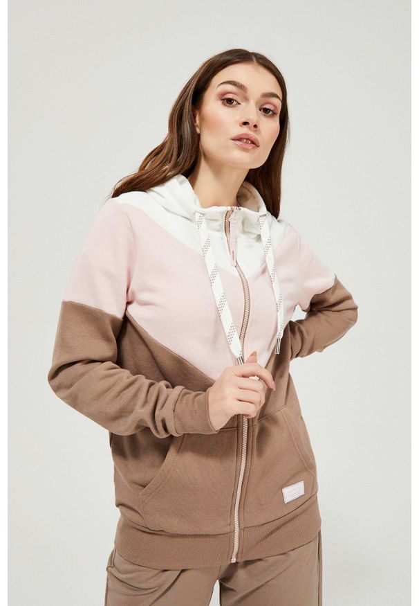 Bluza MOODO z kapturem, gładkie, długa