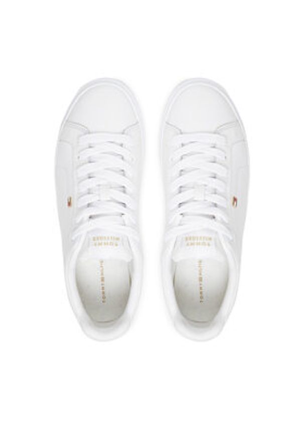 TOMMY HILFIGER - Tommy Hilfiger Sneakersy Icon Court FW0FW08815 Biały. Kolor: biały. Materiał: skóra