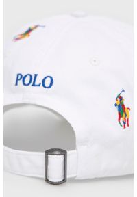 Polo Ralph Lauren czapka bawełniana 710865201001 kolor biały z aplikacją. Kolor: biały. Materiał: bawełna. Wzór: aplikacja #4