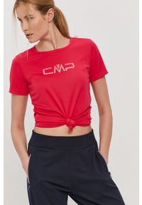 CMP T-shirt kolor fioletowy. Okazja: na co dzień. Kolor: fioletowy. Materiał: dzianina. Wzór: nadruk. Styl: casual