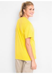 Długi shirt z dekoltem w szpic (5 sztuk), krótki rękaw bonprix łososiowy pomarańczowy + lazurowy + jasna limonka + szmaragdowy + biały. Kolor: pomarańczowy. Długość rękawa: krótki rękaw. Długość: krótkie #5