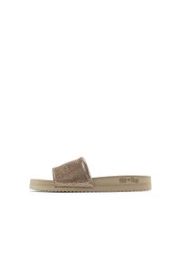 Flip*Flop - Klapki basenowe damskie Flip Flop Pool Metallic Cracked. Kolor: brązowy