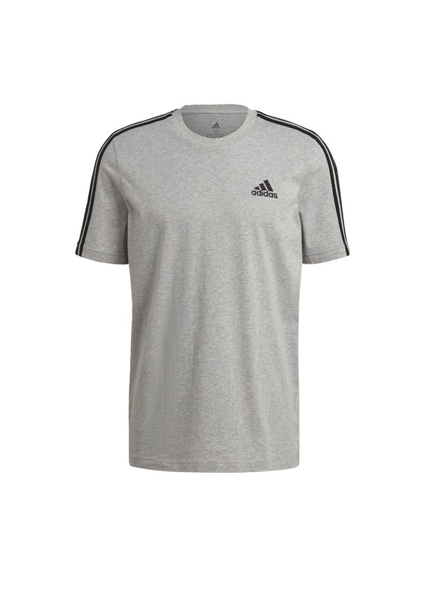 Adidas - Koszulka adidas Essentials 3-Bandes. Kolor: szary. Sezon: lato. Sport: fitness