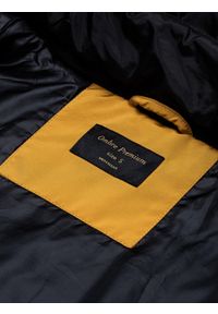 Ombre Clothing - Kurtka męska ocieplana C449 - musztardowa - XXL. Kolor: żółty. Materiał: materiał, poliester. Sezon: zima, jesień