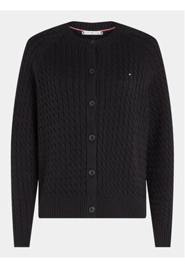 TOMMY HILFIGER - Tommy Hilfiger Kardigan Co Mini WW0WW40265 Czarny Regular Fit. Kolor: czarny. Materiał: bawełna