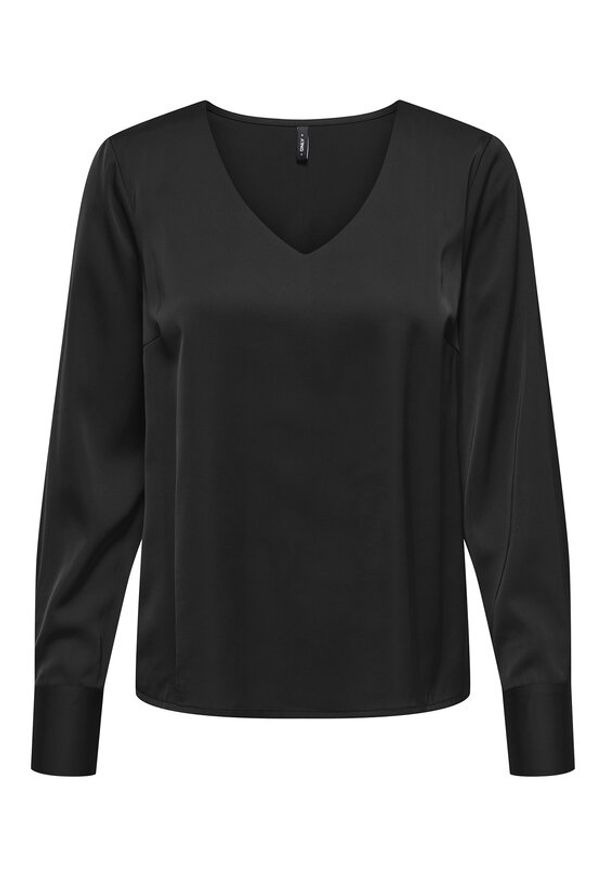 only - ONLY Bluzka Mika 15361191 Czarny Regular Fit. Kolor: czarny. Materiał: syntetyk