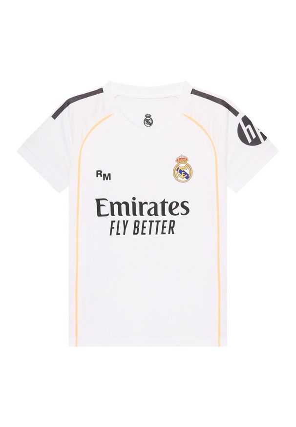 Koszulka domowa Kylian Mbappé Real Madrid 25/26 dla dzieci. Kolor: biały. Materiał: poliester. Sport: piłka nożna