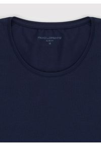 Pako Lorente - PAKO LORENTE – Granatowy gładki T-shirt Basic. Kolor: czarny, niebieski, biały. Materiał: bawełna, elastan. Długość rękawa: krótki rękaw. Długość: krótkie. Wzór: gładki. Styl: klasyczny