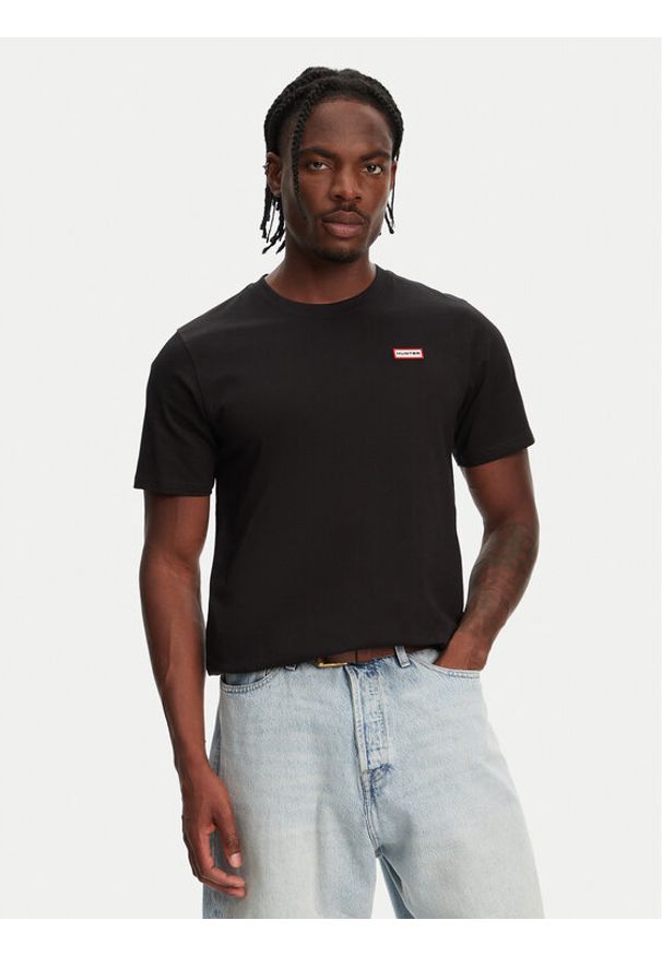 Hunter T-Shirt Raasay Graphic HARM0034251 Czarny Regular Fit. Kolor: czarny. Materiał: bawełna