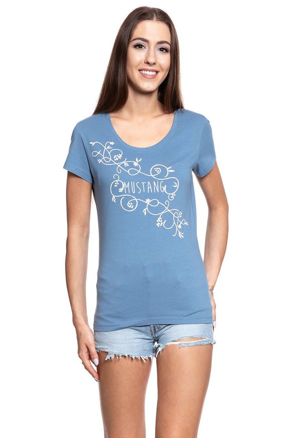 Mustang - MUSTANG T SHIRT DAMSKI Alexia C Print 1009390 5407. Wzór: nadruk