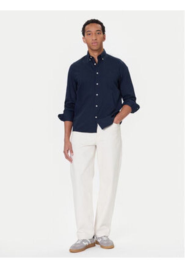 Marc O'Polo Koszula B21 7268 42342 Granatowy Regular Fit. Typ kołnierza: polo. Kolor: niebieski. Materiał: bawełna