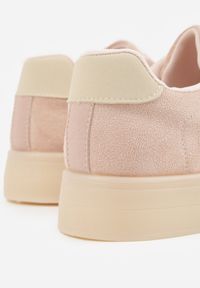 Born2be - Różowe Sneakersy na Kauczukowej Grubej Podeszwie z Paskami po Bokach Ninlili. Okazja: na co dzień. Zapięcie: pasek. Kolor: różowy. Materiał: kauczuk #3