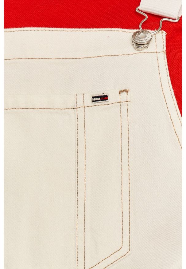 Tommy Jeans - Ogrodniczki. Okazja: na co dzień. Kolor: biały. Materiał: tkanina. Styl: casual