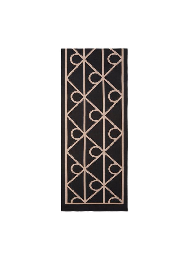 Calvin Klein Szal Emblem Aop Jcq Fine Rib Scarf LV04D8051G Czarny. Kolor: czarny. Materiał: wiskoza, materiał