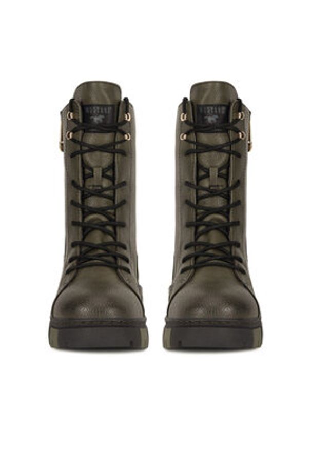 Mustang Botki 1502-502 Khaki. Kolor: brązowy. Materiał: materiał