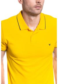 Wrangler - MĘSKIE POLO WRANGLER SS PIQUE POLO LEMON CHROME W7D5K4Y07 112131761. Typ kołnierza: polo #4