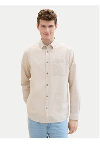 Tom Tailor Koszula 1040141 Beżowy Regular Fit. Kolor: beżowy. Materiał: bawełna #4