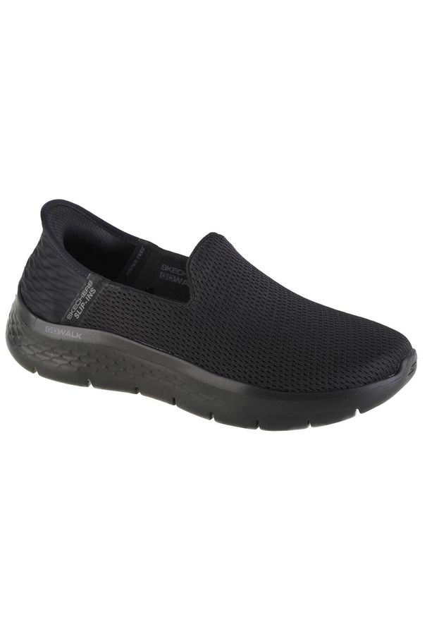 skechers - Buty sportowe Sneakersy damskie, Skechers Go Walk Flex Slip-ins. Kolor: czarny. Materiał: tkanina. Sport: turystyka piesza