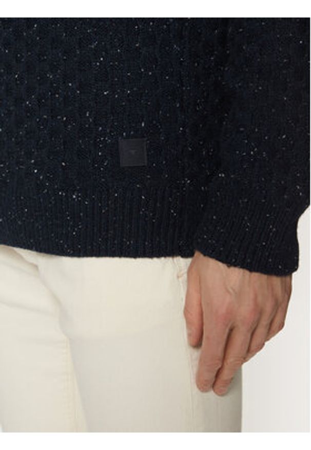 Tom Tailor Sweter 1044537 Granatowy Regular Fit. Kolor: niebieski. Materiał: bawełna