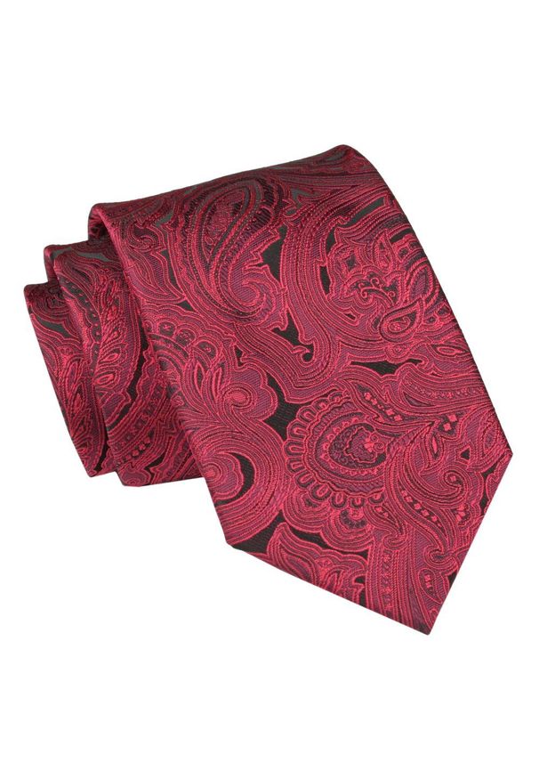 Męski Krawat Angelo di Monti - Czerwony, Duże Wzory. Kolor: czerwony. Materiał: tkanina. Styl: elegancki, wizytowy