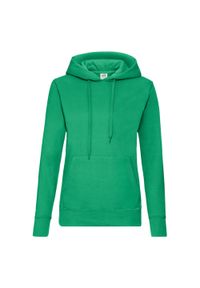 FRUIT OF THE LOOM - Bluza Damska Z Kapturem. Typ kołnierza: kaptur. Kolor: zielony