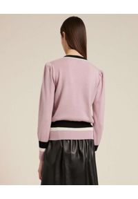 Luisa Spagnoli - LUISA SPAGNOLI - Jasnoróżowy sweter z wełny MILO. Kolor: różowy, wielokolorowy, fioletowy. Materiał: wełna #2