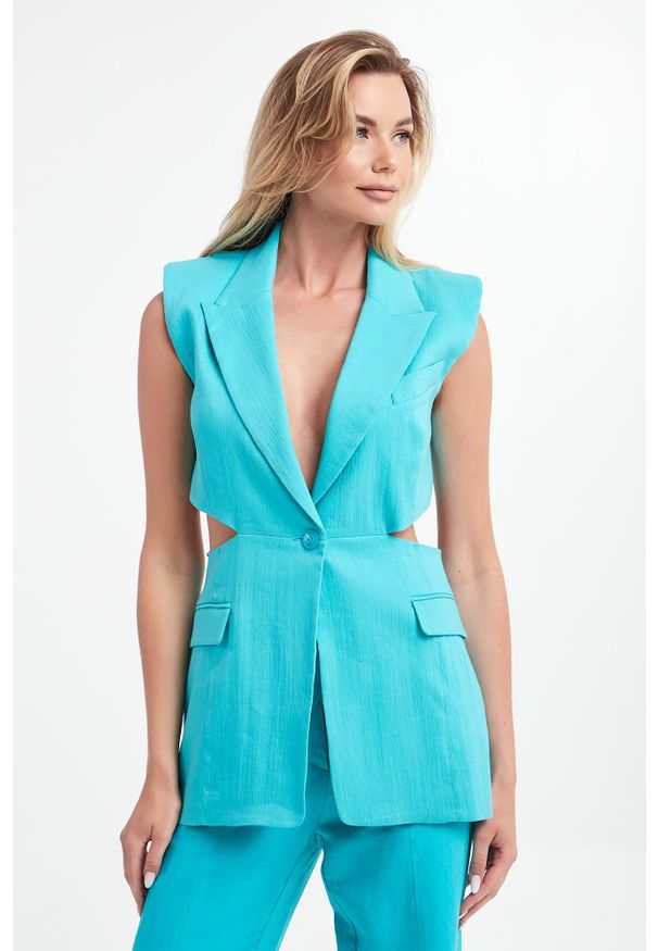 Patrizia Pepe - Kamizelka damska lniana PATRIZIA PEPE. Materiał: len