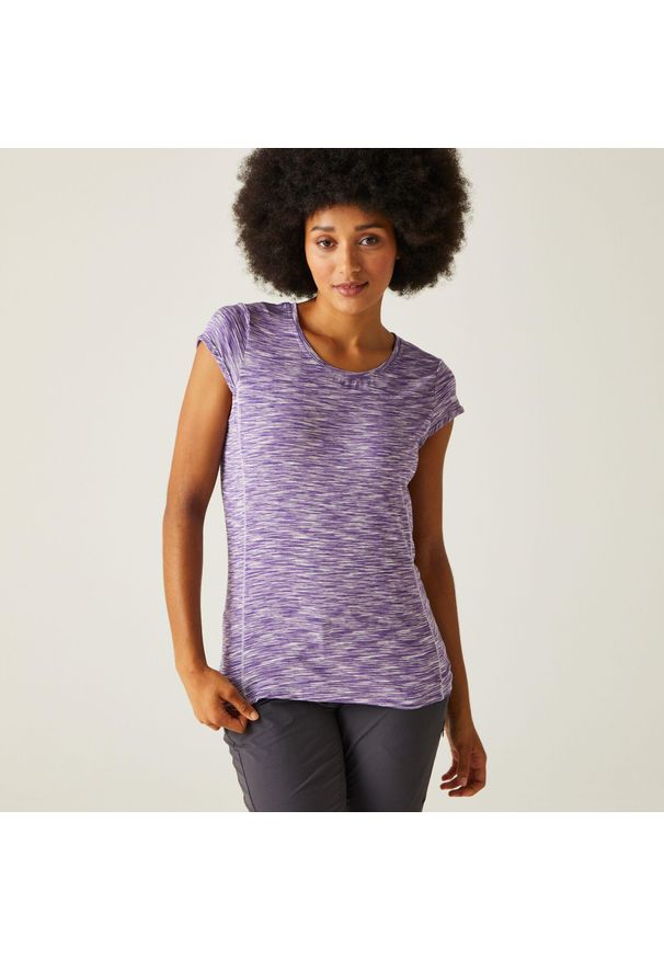 Regatta - Koszulka damska Hyperdimension II. Kolor: fioletowy. Materiał: poliester, elastan. Sport: turystyka piesza