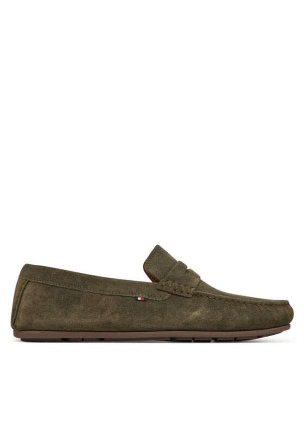 TOMMY HILFIGER - Tommy Hilfiger Mokasyny Casual Hilfiger Suede Driver FM0FM04998 Zielony. Okazja: na co dzień. Kolor: zielony. Materiał: skóra, zamsz. Styl: casual