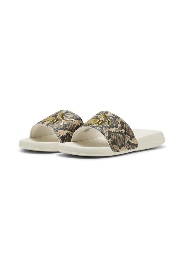 Puma - Damskie klapki Popcat 20 Snake Chic PUMA Alpine Snow Gold White. Kolor: biały, wielokolorowy, żółty. Wzór: nadruk. Styl: sportowy