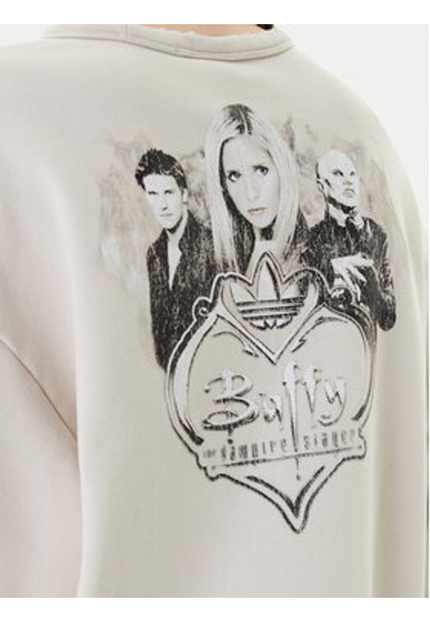 Adidas - adidas Bluza 20th Century Fox Disney JX1275 Beżowy Oversize. Kolor: beżowy. Materiał: bawełna. Wzór: motyw z bajki