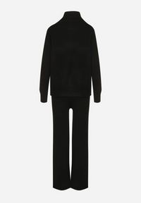 Born2be - Czarny Dzianinowy Komplet z Wełną i Bawełną Spodnie i Sweter z Golfem Errele. Kolor: czarny. Materiał: dzianina, bawełna, wełna #5